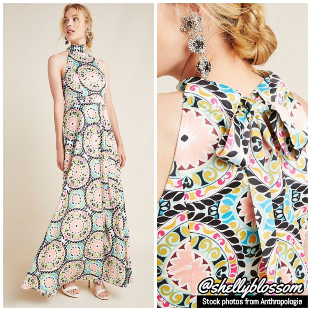 NWT Anthropologie Serena Halter Maxi Dress Gown